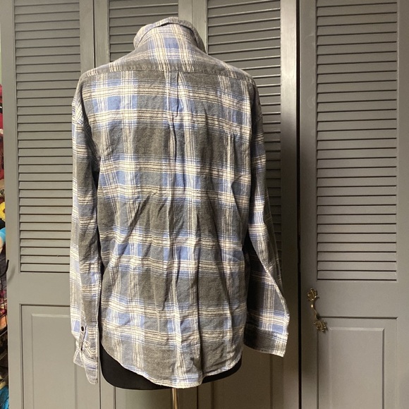 Plaid Flannel Unisex Small Gray/Blue/White - Picture 2 of 5